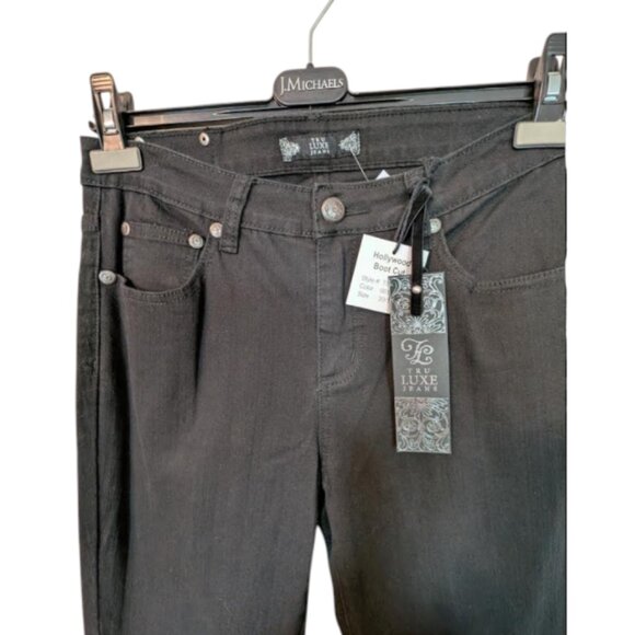 NTW Y2K Tru Luxe Womens Black Denim Jewel Embellished Bootcut Jeans Size 10 - Picture 4 of 7
